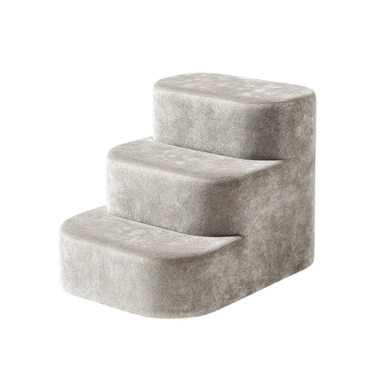 Skvonm Orthopedic Curved 3-Step Foam Pet Stairs