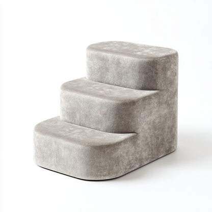 Skvonm Orthopedic Curved 3-Step Foam Pet Stairs