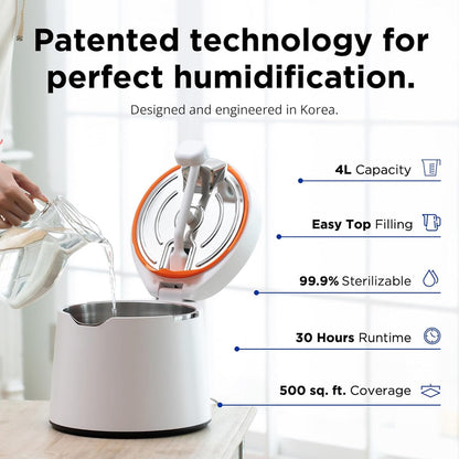 Carepod 31S Stainless Steel Humidifier, 1Gal/4L, Quiet, Filter-Free