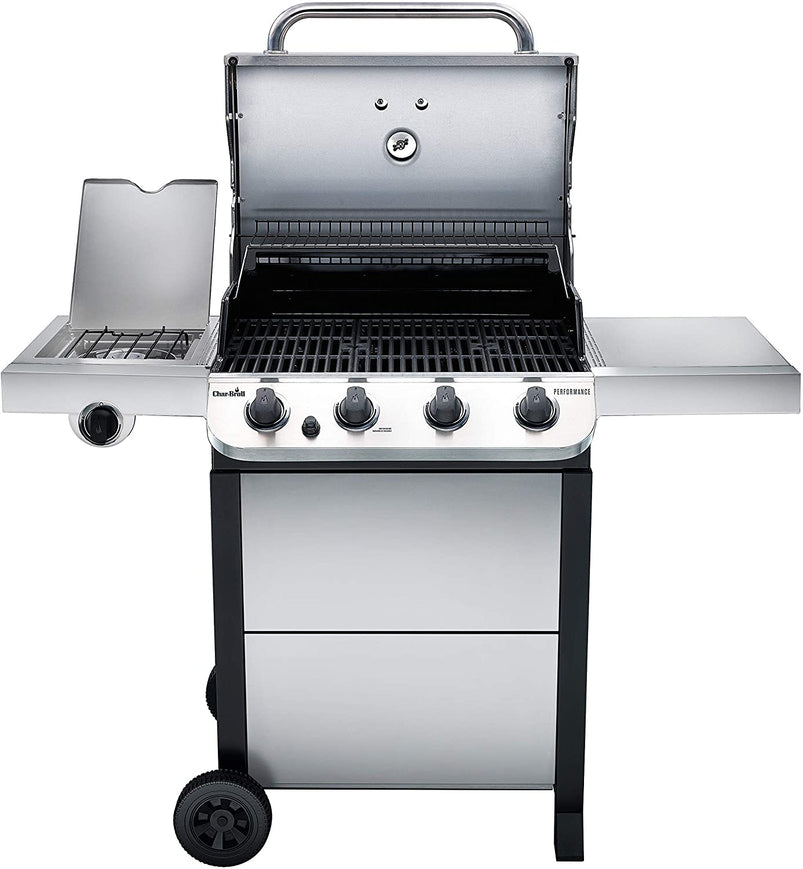Char-Broil 463377319 Performance 4-Burner Cart Style Liquid Propane Gas Grill, Stainless Steel