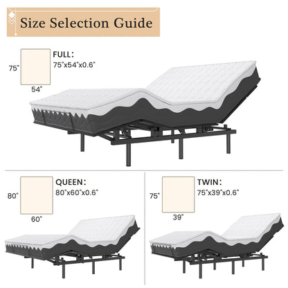 Adjustable Bed Frame -Wireless Remote -Memory Function -Adjustable Bed Base -Head and Foot Lift Incline -Zero Gravity -Quiet Motorfor Lying Down, Reading, Watching TV,Fatigue,BackacheFULL