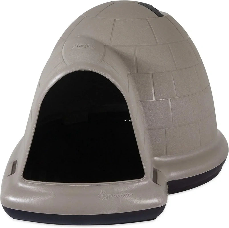 Petmate Indigo Dog House (Igloo Dog House, Made in USA with 90% Recycled Materials, All Weather Protection Pet Shelter) for XL Dogs 90 to 125 pounds, Made in USA