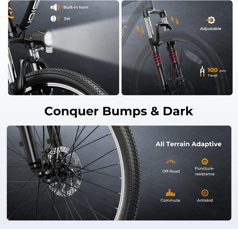Eb5 Electric Bike 500W Motor 40Miles 20Mph
