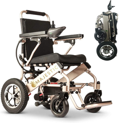 2020 New Folding Ultra Lightweight Electric Power Wheelchair, Silla de Ruedas Electrica, FDA Approved and Air Travel Allowed, Heavy Duty, Mobility Motorized, Portable Power (17.5′′ Seat Width)