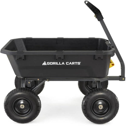 7GCG-NF Heavy-Duty Poly Dump Garden Cart with No-Flat Tires, 7 Cubic Feet, 1200-Pound Capacity, Black, Amazon Exclusive