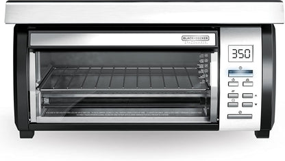 BLACK+DECKER SpaceMaker Under-Counter Toaster Oven, Digital Controls, Black/Stainless Steel, Fits 9 Pizza, TROS1000D