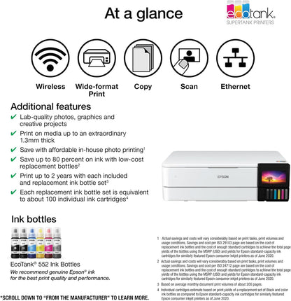 Ecotank ET-8550 Wireless Wide-Format All-In-One Printer