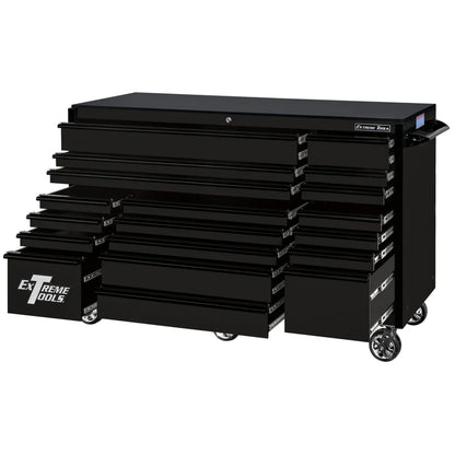 Extreme Tools RX250 Series 72-in x 30-in Roller Cabinet 19-Drawer 250 lb Drawer Slides
