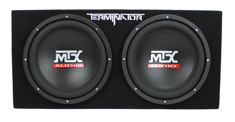 MTX 12" Dual Loaded Car Subwoofer w/Sub Box, Amplifier, & QPower Wiring Kit