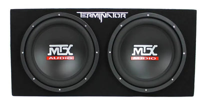 MTX 12" Dual Loaded Car Subwoofer w/Sub Box, Amplifier, & QPower Wiring Kit