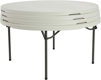 Lifetime 5' Round Folding Table (4 Pack), Commercial Grade, White