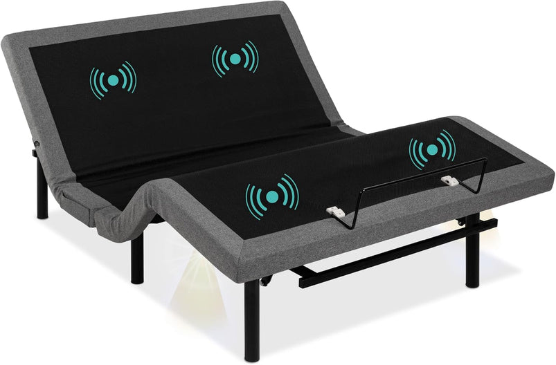 Best Choice Products Ergonomic Twin XL Size Adjustable Bed Frame, Electric Base w/Wireless Remote Control, Nightlight, Massager, 2 USB Ports