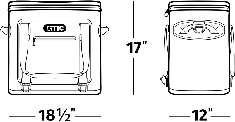 RTIC Soft Cooler 40 Insulated Bag, Portable Ice Chest Cooler, 40 Can